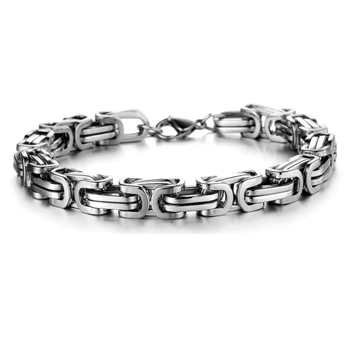 CimarroneAMX Plateado Pulsera Eslabón Cuadrado