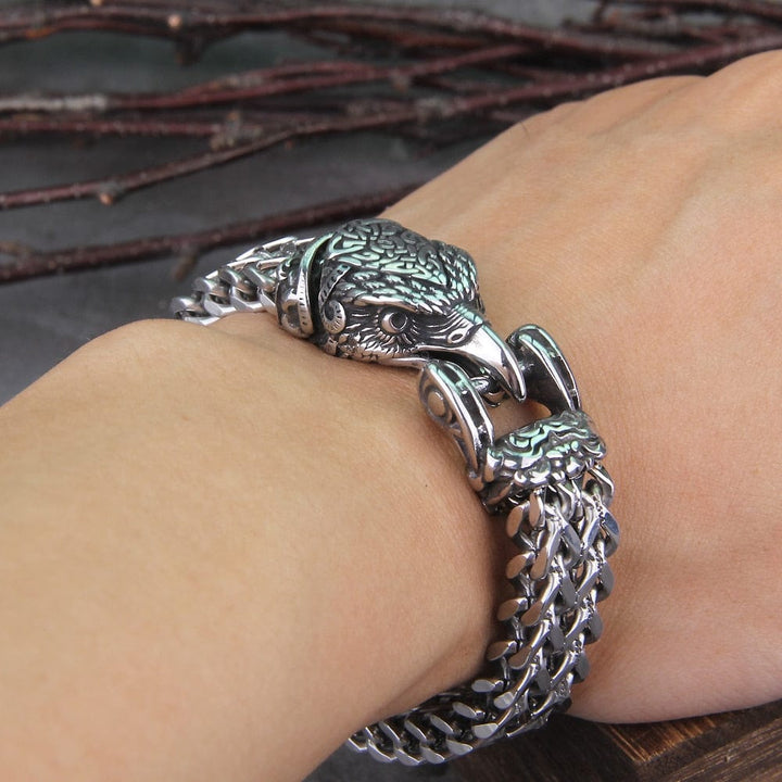 CimarroneAMX Pulsera Águila Nordica Acero Trenzado