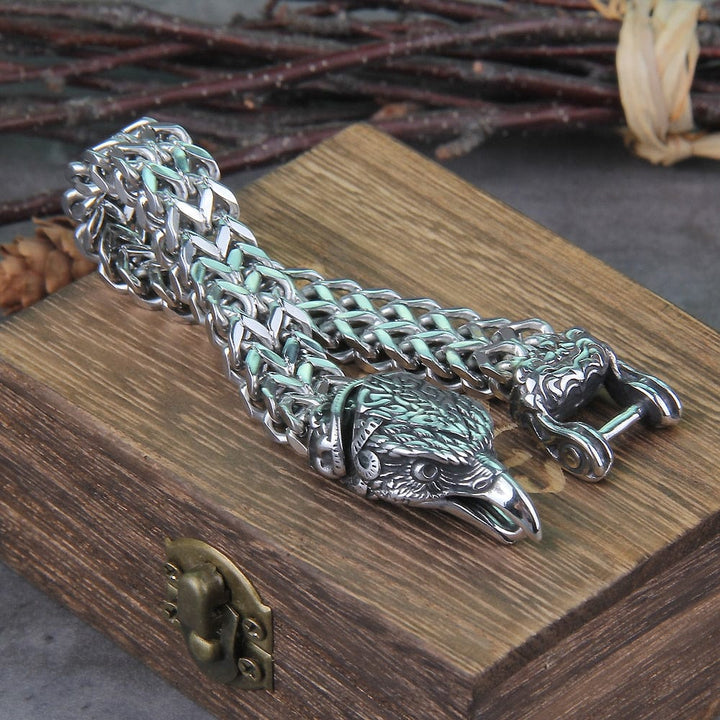CimarroneAMX Pulsera Águila Nordica Acero Trenzado