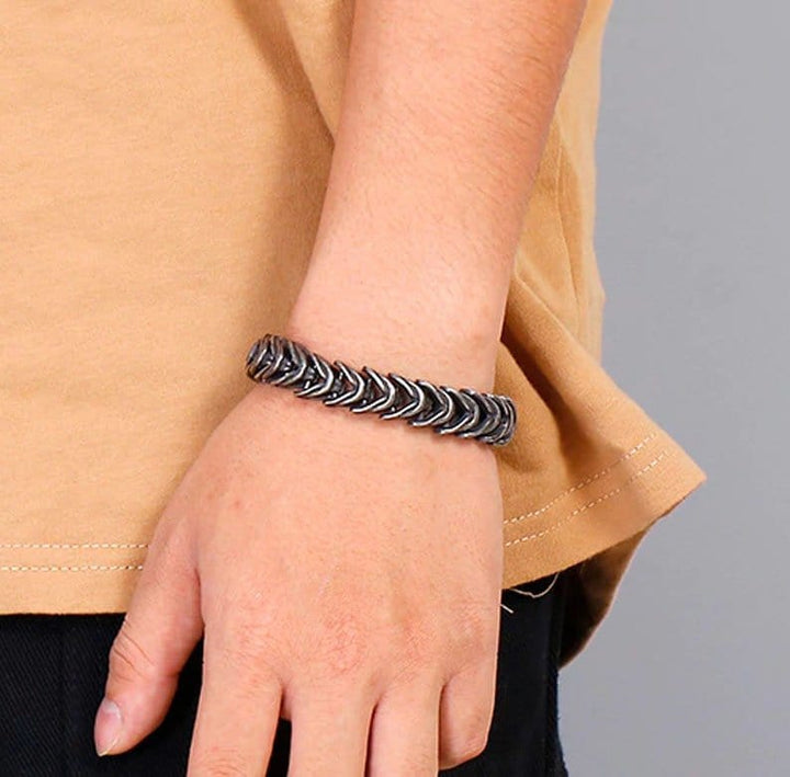 CimarroneAMX Pulsera eslabon V rocker punk acero inoxidable