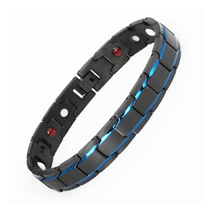 CimarroneAMX Pulsera Negra Filo Azul Acero & Imanes