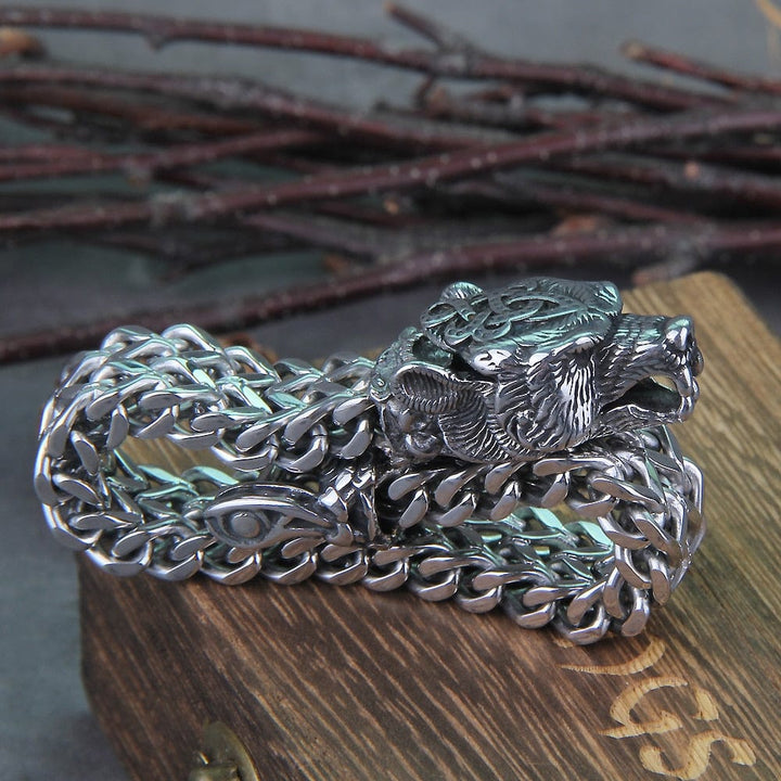 CimarroneAMX Pulsera Oso Nordico Acero Trenzado