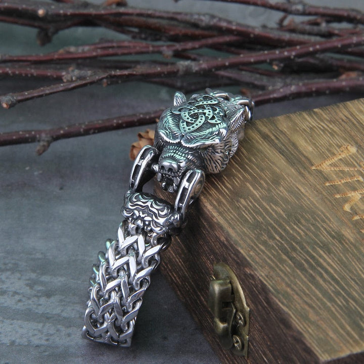 CimarroneAMX Pulsera Oso Nordico Acero Trenzado