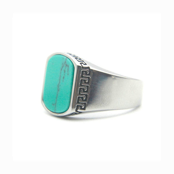 CimarroneAMX Verde / 7 Anillo Cuadrado tribal