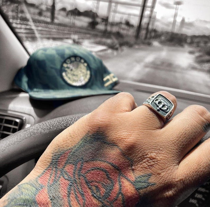 corona cuadrada plata 925 anillo hombre masculino rey