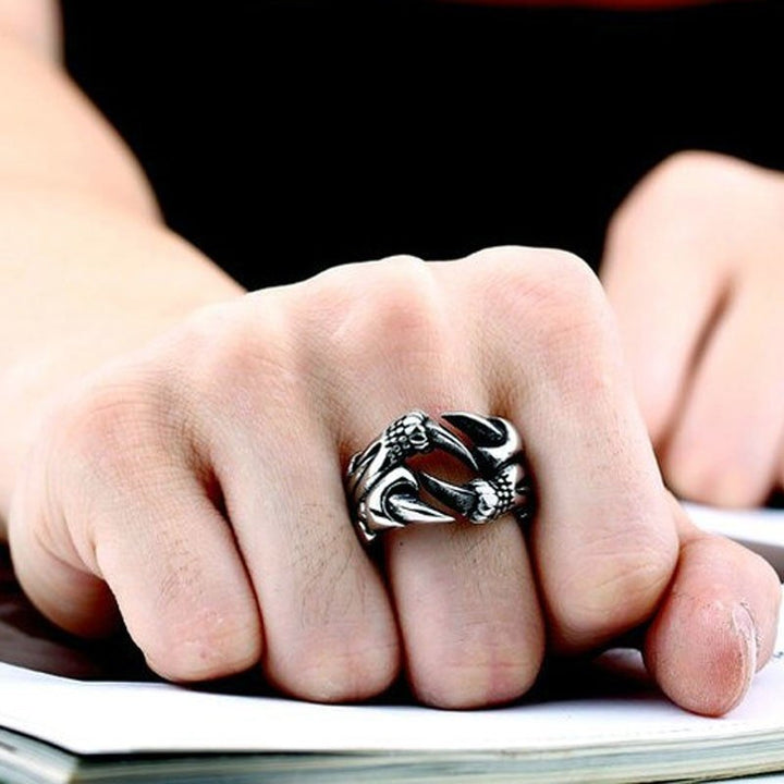anillo animal bestia 4 garras plata 925