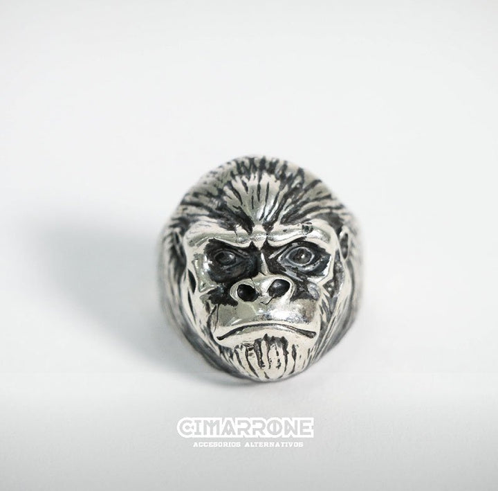 anillo gorilla plata mexicana 925