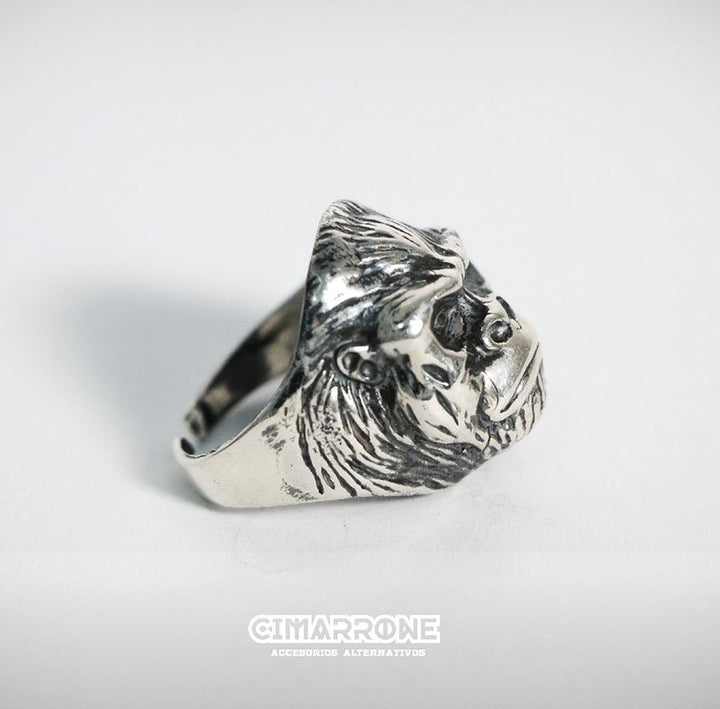 anillo gorilla plata y negro plata mexicana 925