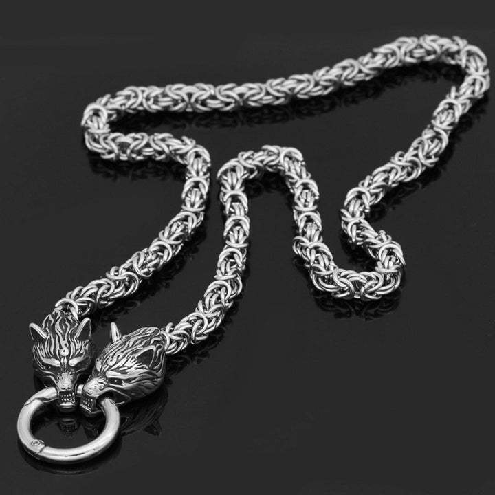 collar lobos acero inoxidable
