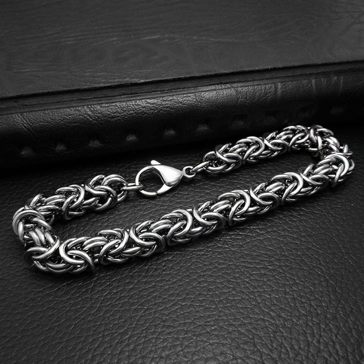 Pulsera Hombre Acero Inoxidable Nudo Bizantino 8mm Rocker