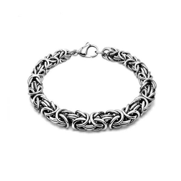 Pulsera Hombre Acero Inoxidable Nudo Bizantino 8mm Rocker