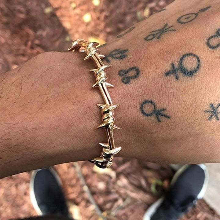 brazalete punk ajustable puas espinas acero inoxidable