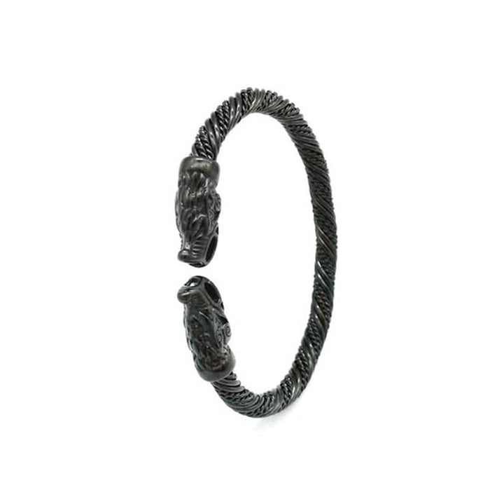 vikingos brazalete acero inoxidable dragon lobo nordico celta