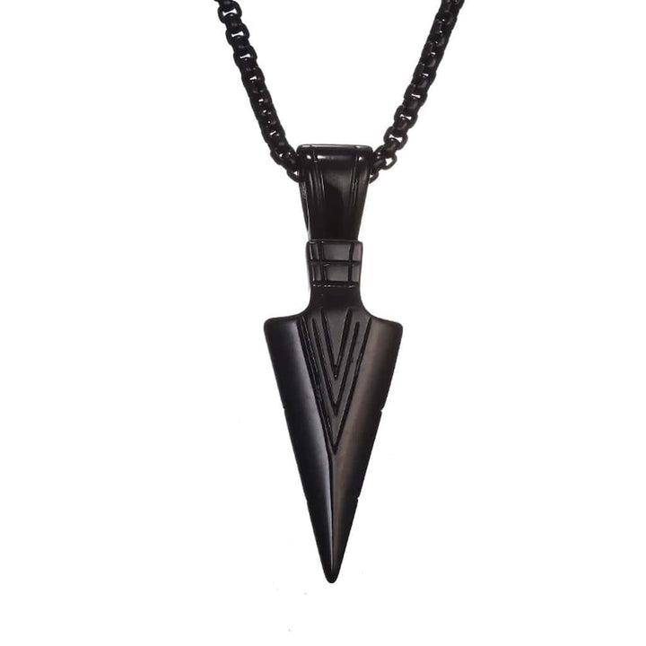 collar punta flecha tribal 3 colores acero inoxidable